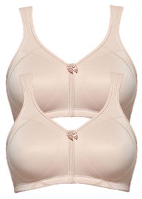 Entlastungs-BH SuSa "2er Pack Entlastungs BH Topsy Plus", Damen, Gr. 95, Cup D, beige (cappuccino cappuccino), Stoff, Obermaterial: 78% Polyamid PA. 22% Elasthan EL., BHs Entlastungs-BH