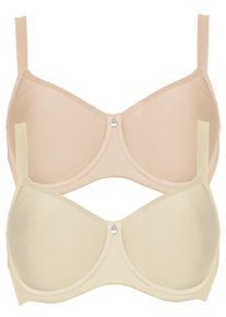 T-Shirt-BH SuSa "2er Pack Spacer BH mit B&uuml;gel Catania", Damen, Gr. 80, Cup D, bunt (champagner beige), Obermaterial: 50% Polyamid PA. 30% Polyester PES. 20% Elasthan EL., BHs T-Shirt-BH