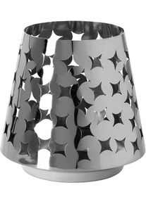 Windlicht Fink "Kerzenhalter LUMA", silber (silberfarben), H:19cm &Oslash;:19cm, Edelstahl, Kerzenhalter, Windlicht, aus Edelstahl, mit ausgestanzten Cut-Outs