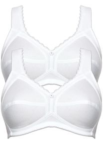 Entlastungs-BH SuSa "2er Pack Entlastungs BH Cotton", Damen, Gr. 75, Cup C, wei&szlig;, Stoff, Obermaterial: 100% Baumwolle CO., BHs Entlastungs-BH