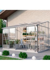 Anlehngew&auml;chshaus Vitavia "Osiris 6500", silber (silberfarben), B:190cm T:317cm, Gew&auml;chsh&auml;user, Anlehngew&auml;chshaus