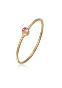 Silberring Elli "Ring Stacking Kristalle 925 Silber Vergoldet" Gr. 54, rosa, Fingerringe, Damen, 54, Silber 925 (Sterlingsilber), Silberring