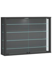 Mid.you , Anthrazit , Holzwerkstoff , 4 F&auml;cher , 83x60x18 cm , h&auml;ngend , Kleinm&ouml;bel, Vitrinen, H&auml;ngevitrinen