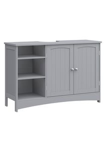 Mid.you , Grau , Holzwerkstoff , 3 F&auml;cher , 90x60x30 cm , freistehend , Badezimmer, Badezimmerm&ouml;bel, Badezimmerschr&auml;nke, Waschbeckenunterschr&auml;nke