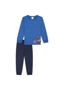 Schlafanzug Schiesser "Pyjama Kids Nightwear", Jungen, Gr. 140, blau, Obermaterial: 100% Baumwolle CO., Homewear-Sets Schlafanzug