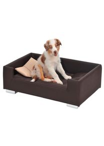 Mid.you , Braun, Beige , Kunststoff , F&uuml;llung: Fleece , rechteckig , 57x25x91 cm , pflegeleicht , Tierbedarf, Hundebetten, Hundesofas