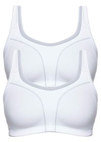 Sport-BH SuSa "2er Pack Sport BH Move high", Damen, Gr. 80, Cup E, wei&szlig; (wei&szlig;, grau wei&szlig;, grau), Obermaterial: 52% Polyamid PA. 37% Polyester PES. 11% Elasthan EL., BHs Sport-BH