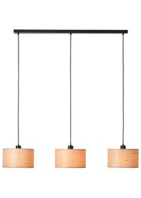 Brilliant Pendelleuchte "Romm", schwarz (holz hell, schwarz), 3, H: 120cm, 1 Stk., Leuchten, 3flg holz hell/schwarz, Pendelleuchte