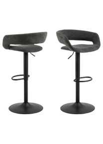 Barhocker ACTONA GROUP "Grace", grau (dunkelgrau), B:54,5cm H:101cm T:48,5cm, Hocker, Barhocker, Barhocker, Apia sand, Trompete Gestell, mit drehfunktion, 2 stk