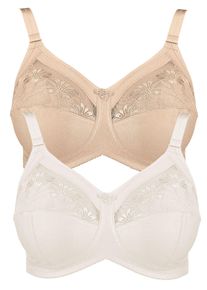 Entlastungs-BH Anita "2er Pack Komfort BH ohne B&uuml;gel Safina", Damen, Gr. 75, Cup F, bunt (crystal sand), Obermaterial: 50% Polyamid PA. 25% Polyester PES. 10% Elasthan EL. 10% Viskose CV. 5% Baumwolle CO., BHs Entlastungs-BH