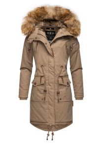 Wintermantel Navahoo "Wintermantel Rosinchen", Damen, Gr. M, grau (taupe), Obermaterial: 100% Baumwolle CO. Obermaterial: Futter: 100% Polyester PES. 100% Polyester PES., M&auml;ntel Wintermantel
