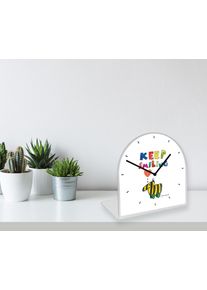 Tischuhr LUCKYLINDE "Die Tigerente Janosch", gelb, Tischuhren, Tischuhr, Tischuhr aus Acrylglas, Uhr, bedruckt, ger&auml;uschlos, modern
