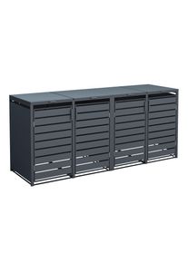 M&uuml;lltonnenbox WESTMANN "Kubus", grau (anthrazit), B:264cm H:116cm T:80cm, Stahl, Aufbewahrungsboxen, M&uuml;lltonnenbox, Platz f&uuml;r 4x240 L M&uuml;lltonnen