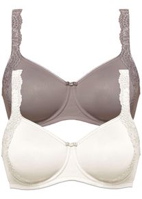 Minimizer-BH SuSa "2er Pack Minimizer BH mit B&uuml;gel London", Damen, Gr. 90, Cup B, bunt (champagner frosty lavender), Obermaterial: 77% Polyamid PA. 23% Elasthan EL., BHs Minimizer-BH