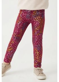 Strickleggings happy girls, M&auml;dchen, Gr. 116, N-Gr, lila (berry), Feinstrick, Obermaterial: 60% Polyester, 35% Baumwolle, 5% Elasthan, bedruckt, slim fit normal, Hosen Strickleggings, im bunten Allover