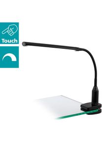 Eglo Klemmleuchte "LAROA Tischlampe, Touchsensor, 4-step dimming, Klemmlampe", schwarz, 1, H: 27,5cm, Leuchten, Leselampe, Schreibtischlampe, B&uuml;ro, Arbeitszimmer, 45x6,5x27,5cm, Klemmleuchte