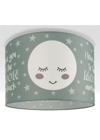 Paco Home Deckenleuchte "Aleyna 103", wei&szlig; (grau), 1, &Oslash; 45,5cm H: 29,5cm, Leuchten, Kinderlampe Deckenlampe LED Kinderzimmer Lampe Mond-Motiv, E27, Deckenleuchte