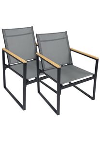 Gartenstuhl Vcm "4-tlg. Gartenstuhl Balkonstuhl Lounge Volasi", schwarz (anthrazit), B:54cm T:65cm, Obermaterial: 80% Textilmaterial TEXMAT. 20% Metall MT., St&uuml;hle, Gartenstuhl