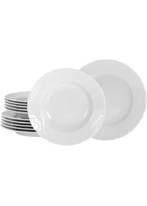 Tafelservice Creatable "Rokoko, Service 12-tlg.", wei&szlig;, 12, Porzellan, Geschirr-Sets, Tafelservice, Teller Set, Daily Use, Zeitlos