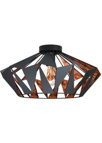 Eglo Deckenleuchte "CARLTON 6 Deckenlampe, schwarz-kupfer, exkl. Leuchtmittel E27, Retro", schwarz, 1, &Oslash; 47cm H: 23,5cm, 1 Stk., Leuchten, Wohnzimmerlampe, Esszimmer, Vintage, Cut-Outs, Industrial, 23,5x47cm, Deckenleuchte