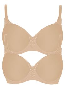 T-Shirt-BH Viania "2er Pack Spacer B&uuml;gel BH Carola", Damen, Gr. 95, Cup C, beige (nude nude), Stoff, Obermaterial: 62% Polyamid PA. 27% Polyester PES. 11% Elasthan EL., BHs T-Shirt-BH