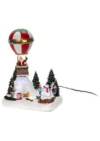 Weihnachtsfigur Konstsmide, bunt, B:20cm H:24cm T:13cm, Dekofiguren, Weihnachtsfigur, LED Heissluftballon mit Musik