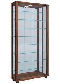 H&auml;ngevitrine Vitrosa ca. 59x114x18 cm Nussbaumfarb.