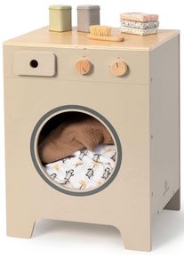 Kinder-Waschmaschine Musterkind "Mix & Match, warmgrau/natur", grau (warmgrau, natur), Spielzeug-Haushaltsger&auml;te, KinderB:35cm H:48cm T:31,5cm, Holz, Kinder-Waschmaschine, B:35cm H:48cm T:31,5cm