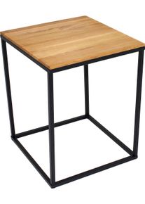 Beistelltisch PAROLI "Genu IV", braun (holz, schwarz, holz), B:40cm H:50cm T:40cm, Tische, Beistelltisch