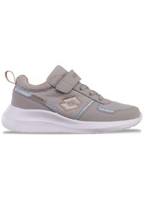 Sneaker Lotto, M&auml;dchen, Gr. 30, grau (grau, dunkelrose), Kunstfaser, Synthetik, mehrfarbig, Schuhe Sneaker, - besonders leicht & bequem