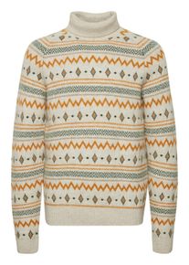 Rollkragenpullover Blend "Rollkragenpullover BHPullover", Herren, Gr. M, beige (oyster gray), Obermaterial: 54% Polyester PES. 21% Polyacryl PAN. 12% Nylon NY. 10% Wolle WO. 3% Elasthan EL., Pullover Rollkragenpullover