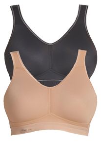 Sport-BH Anita "Sport BH light & firm", Damen, Gr. 80, Cup F, bunt (schwarz beige), Stoff, Obermaterial: 80% Polyamid PA. 20% Elasthan EL., BHs Sport-BH