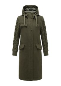 Kurzmantel Navahoo "Wintermantel Knit Babe 14", Damen, Gr. M, gr&uuml;n (schwarz olive), Obermaterial: 95% Polyester PES. 3% Viskose CV. 2% Modacryl MAC. Obermaterial: Futter: 100% Polyester PES., M&auml;ntel Kurzmantel