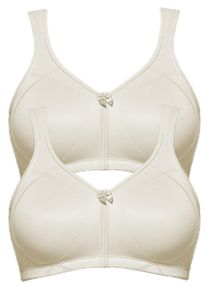 Entlastungs-BH SuSa "2er Pack Entlastungs BH Topsy Plus", Damen, Gr. 85, Cup C, beige (champagnermicro champagnermicro), Stoff, Obermaterial: 78% Polyamid PA. 22% Elasthan EL., BHs Entlastungs-BH
