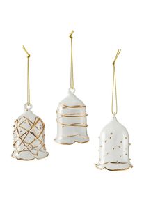 Villeroy & Boch Weihnachtsfigur VILLEROY & BOCH "Glasglocken Winter Collage Accessoires 19,5 x 19,5 x 18,5 cm 3er Set gold", gold, Dekofiguren, Weihnachtsfigur