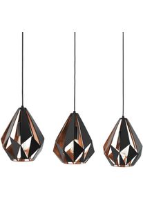 Eglo Pendelleuchte "CARLTON 1", schwarz (schwarz, kupferfarben), 3, Leuchten, H&auml;ngeleuchte, Pendelleuchte