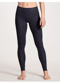 Leggings Calida "Elastic", Damen, Gr. M (44/46), N-Gr, schwarz lapis blau, Single Jersey, Obermaterial: 94% Baumwolle, 6% Elasthan, lang, Hosen Leggings, elastisch, hoch geschnitten, Singel Jersey Qualit&auml;t, bequem, weich
