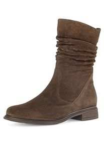 Stiefel Gabor "Genua", Damen, Gr. 39, braun (cognac), Veloursleder, unifarben, Schuhe Stiefel, Blockabsatz, Kurzstiefel, mit Innenrei&szlig;verschluss