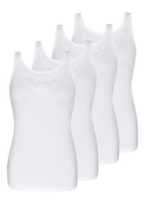 Sassa Mode Achselhemd SASSA "4er Sparpack Achselhemd FINE RIB", Damen, Gr. 40, N-Gr, wei&szlig;, Obermaterial: 100% Baumwolle CO., Unterhemden Achselhemd