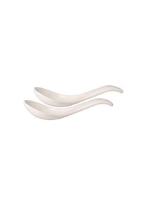 Villeroy & Boch Besteck-Set VILLEROY & BOCH "Asial&ouml;ffel Soup Passion 14,5 x 4,2 x 3,8 2er Set wei&szlig;", wei&szlig;, Essbesteck-Sets, Besteck-Set