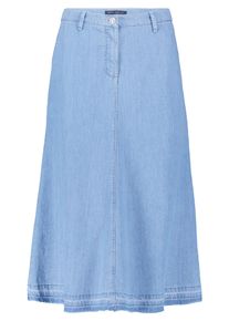 Jeansrock Betty Barclay "Jeansrock mit offenem Saum", Damen, Gr. 44, blau (light blau denim), Einsatz: 50% Baumwolle CO (CMIA). 40% Lyocell CLY. 10% Modal CMD., R&ouml;cke Jeansrock