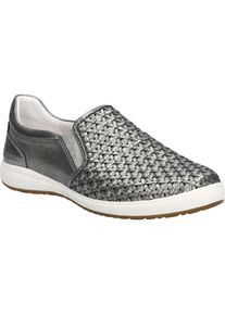 Slipper Josef Seibel "Caren 72, platin", Damen, Gr. 42, grau (platin), Obermaterial: 100% Rindsleder Leather cow., Schuhe Slipper