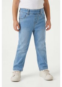 Slim-fit-Jeans name it "NMFSALLI SLIM DNM LEGGING 5357-TO NOOS", M&auml;dchen, Gr. 104, N-Gr, light blau denim, Denim/Jeans, Obermaterial: 57% Lyocell, 31% Polyester, 10% Viskose, 2% Elasthan, unifarben, slim fit kn&ouml;chellang, Jeans Slim-fit-Jeans