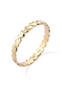Silberring Elli Premium "Ring Herzen Liebe 375 Gelbgold" Gr. 56, gold, Fingerringe, Damen, 56, Gelbgold 375, Silberring