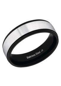 Fingerring Amor "9783809/-816/-830/-847/-793" Gr. 62, schwarz (edelstahlfarben, schwarz), Fingerringe, Herren, 62, Edelstahl, Fingerring
