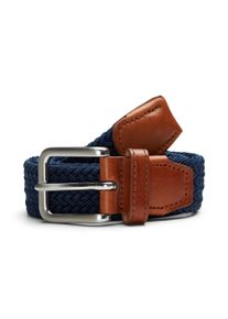 Jack & Jones Stretchg&uuml;rtel JACK & JONES "JACSPRING WOVEN BELT NOOS", Herren, Gr. 95, navy blazer, Materialmix, Flechtoptik, unifarben, G&uuml;rtel Stretchg&uuml;rtel, Materialmix, verschiedene L&auml;ngen