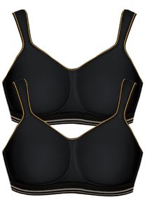Sport-BH Viania "2er Pack Sport BH intense", Damen, Gr. 95, Cup E, schwarz (schwarz schwarz), Obermaterial: 89% Polyester PES. 6% Elasthan EL. 5% Polyamid PA., BHs Sport-BH