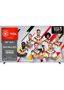 TCL Mini-LED-Fernseher "98Q7CX7", Energieeffizienz: E, schwarz, 98, Fernseher, Audio von Bang & Olufsen, Dolby Vision, Smart TV, Apple TV, 4K HDR, Mini-LED-Fernseher
