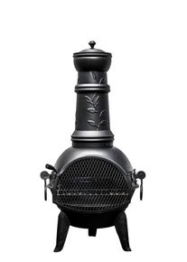 Grillkamin Buschbeck "Leaf 107", schwarz, B:43cm H:107cm T:43cm, Grills, Grillkamin, BxTxH: 43x43x107 cm