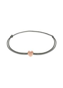 Armkette Elli "Armband Herz Liebe Textil Romantik 925 Silber" Gr. 160, rosa (rosegold), Armb&auml;nder, Damen, Silber 925 (Sterlingsilber), Armkette